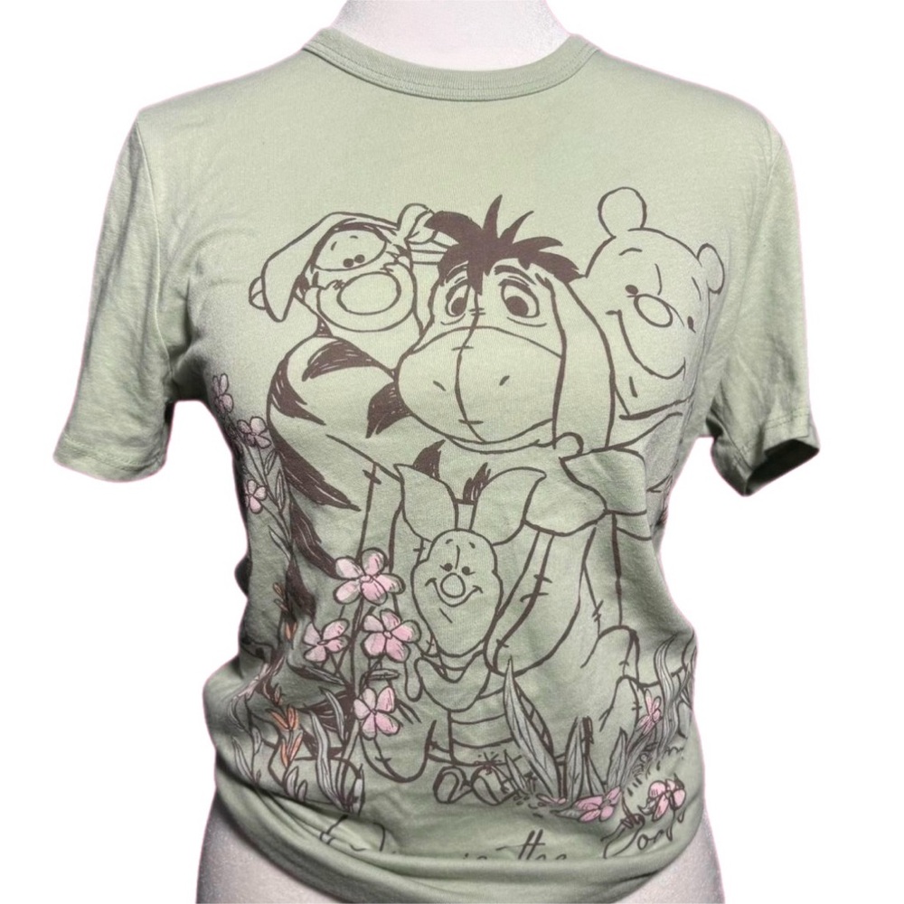 Disney Light Green Winnie the Pooh Friends Short Sleeve Tee
